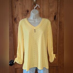 Sunny Yellow Eyelet‎ Blouse